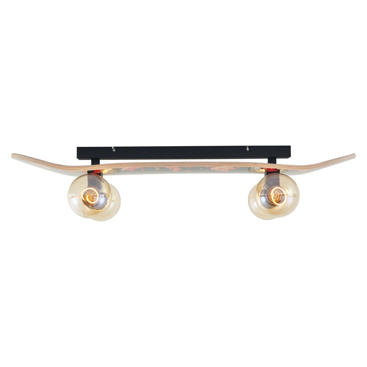 Wandlamp zwart met rood 80cm - Skateboard