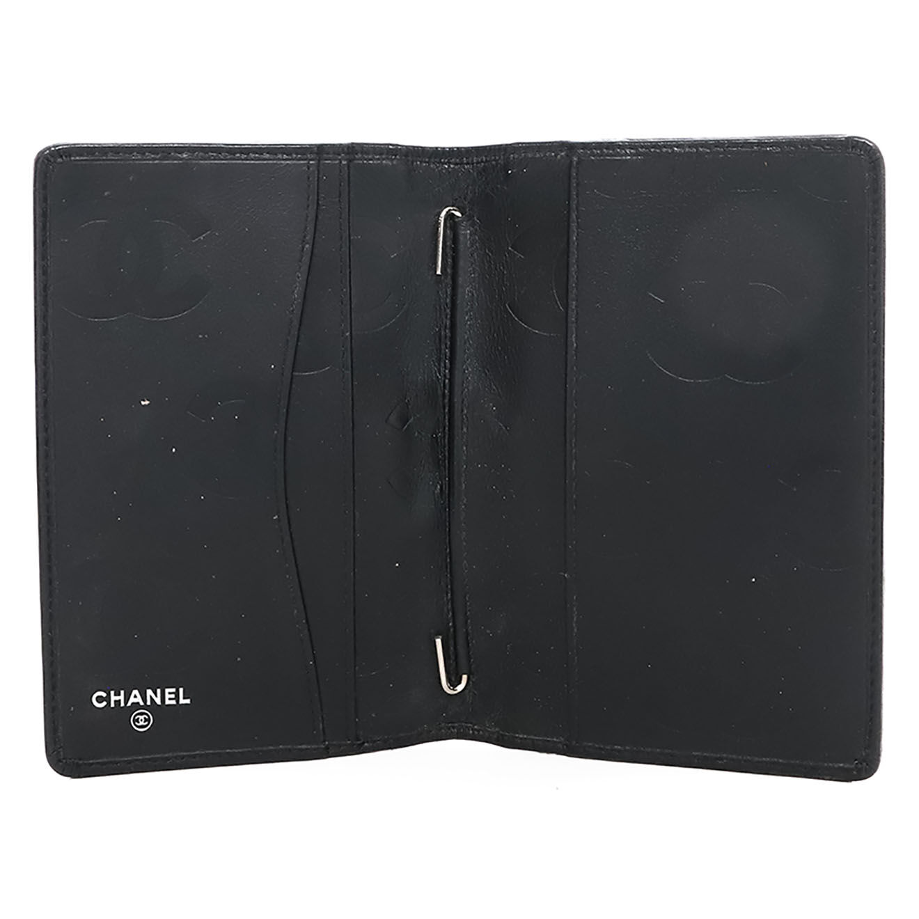 Chanel Porte-agenda en Cuir matelassé noir - Très bon état - 9x1 cm