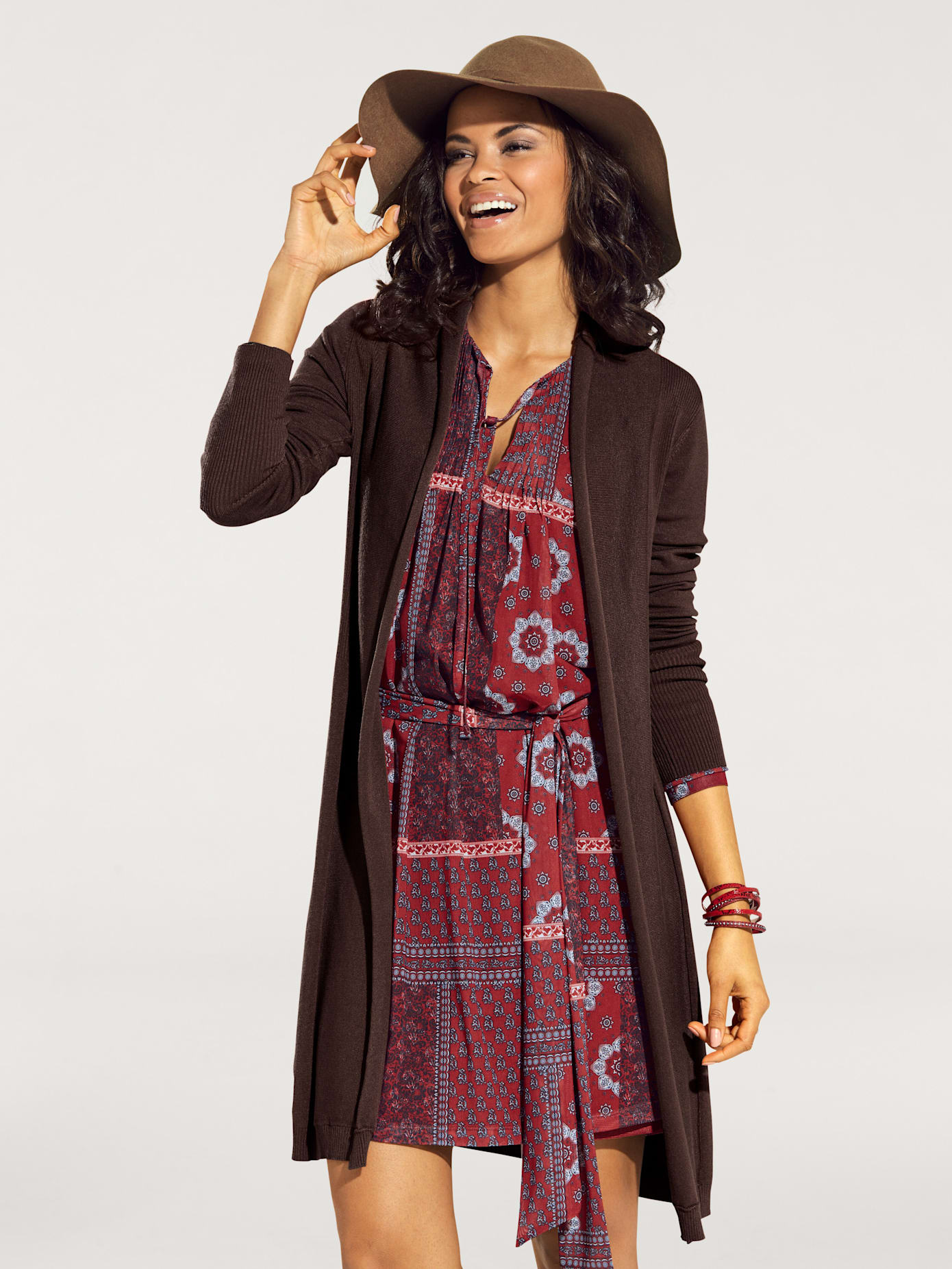 Veste longue en tricot look décontracté tendance