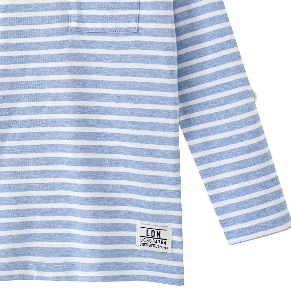 Topolino Jungen Langarmshirt mit Streifen hellblau / weiss