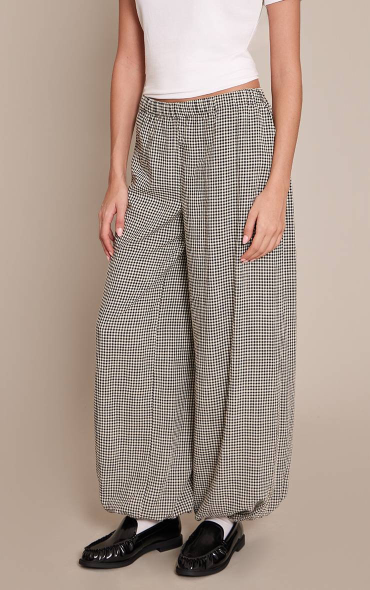 Noir Pantalon Ballon À Carreaux