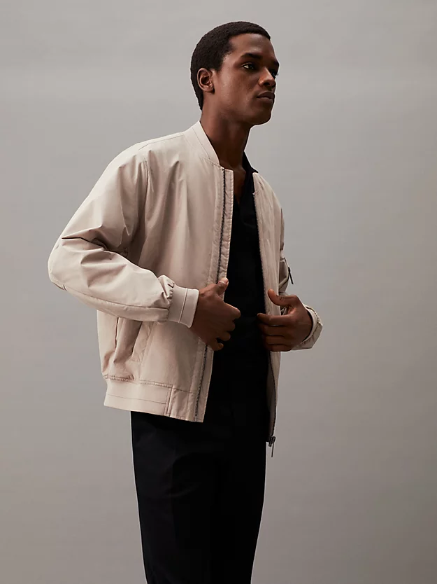 Jaqueta bomber de nylon e algodão