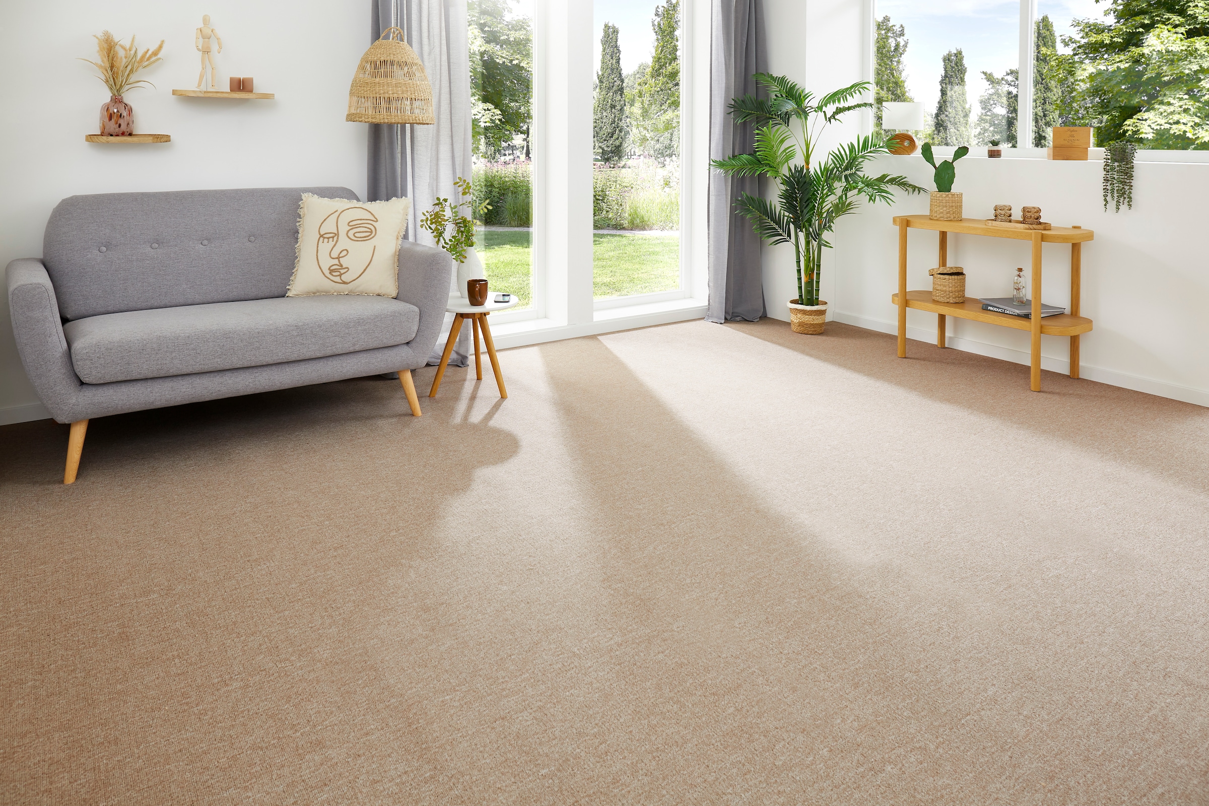 my home Teppichboden »Benno, Schlinge, Made in Netherlands« rechteckig 4,5 mm Höhe Breite 200, 400 und 500 cm, robust, pflegeleicht, langlebig