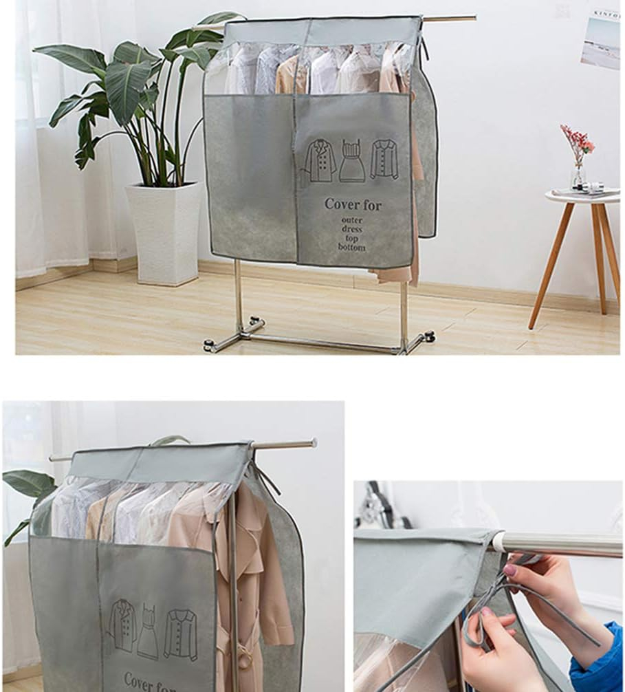 (88x218cm) Kleiderstangen Schutzabdeckung Kleiderhülle Staubschutz Kleiderständer Überzug mit Sichtfenster - Beige