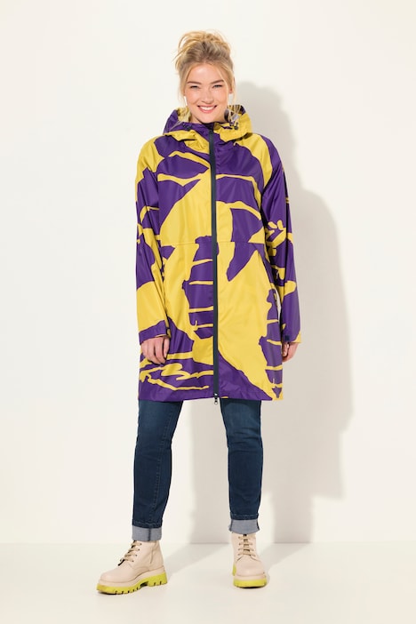 Funktions-Regenmantel, Kapuze, Zipper, verdeckte Taschen