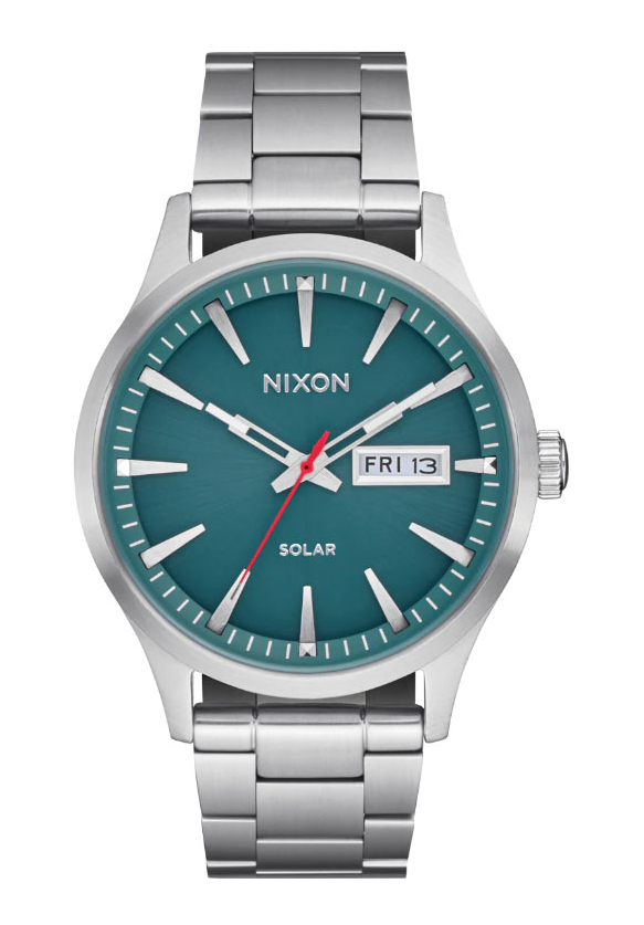 Nixon Sentry Solar SS Silver / Jasper A1346-5165