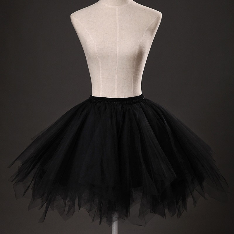 Elastischer Tüllrock Fashion Tutu Mesh Jupe (One Size) - Schwarz