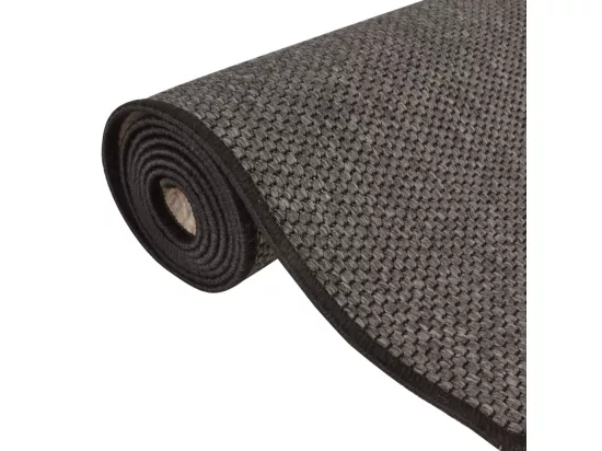 Prolenta Premium - Tapis de couloir aspect sisal anthracite 80x400 cm