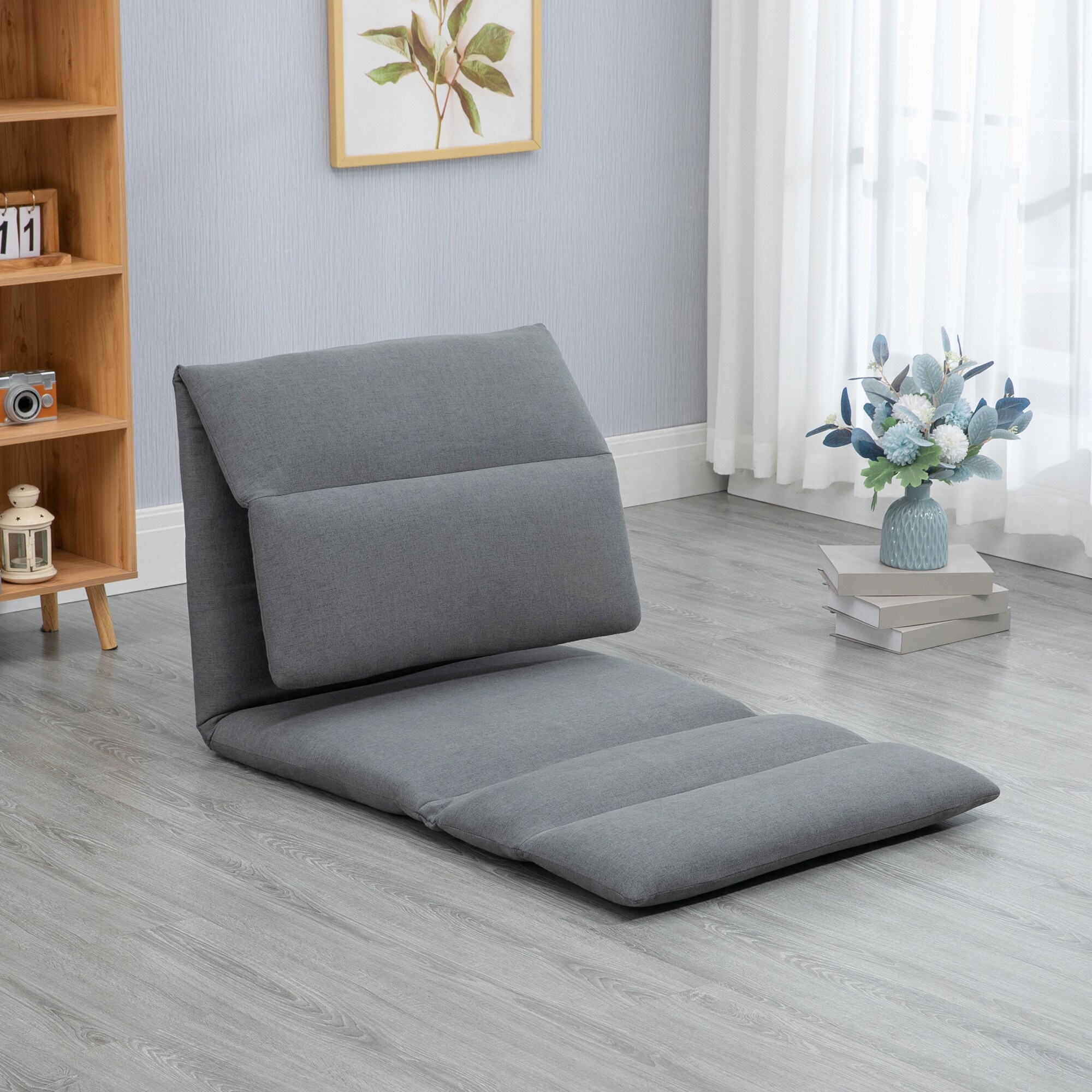 HOMCOM Bodensofa mit Liegefunktion 72L x 71B x 60H cm