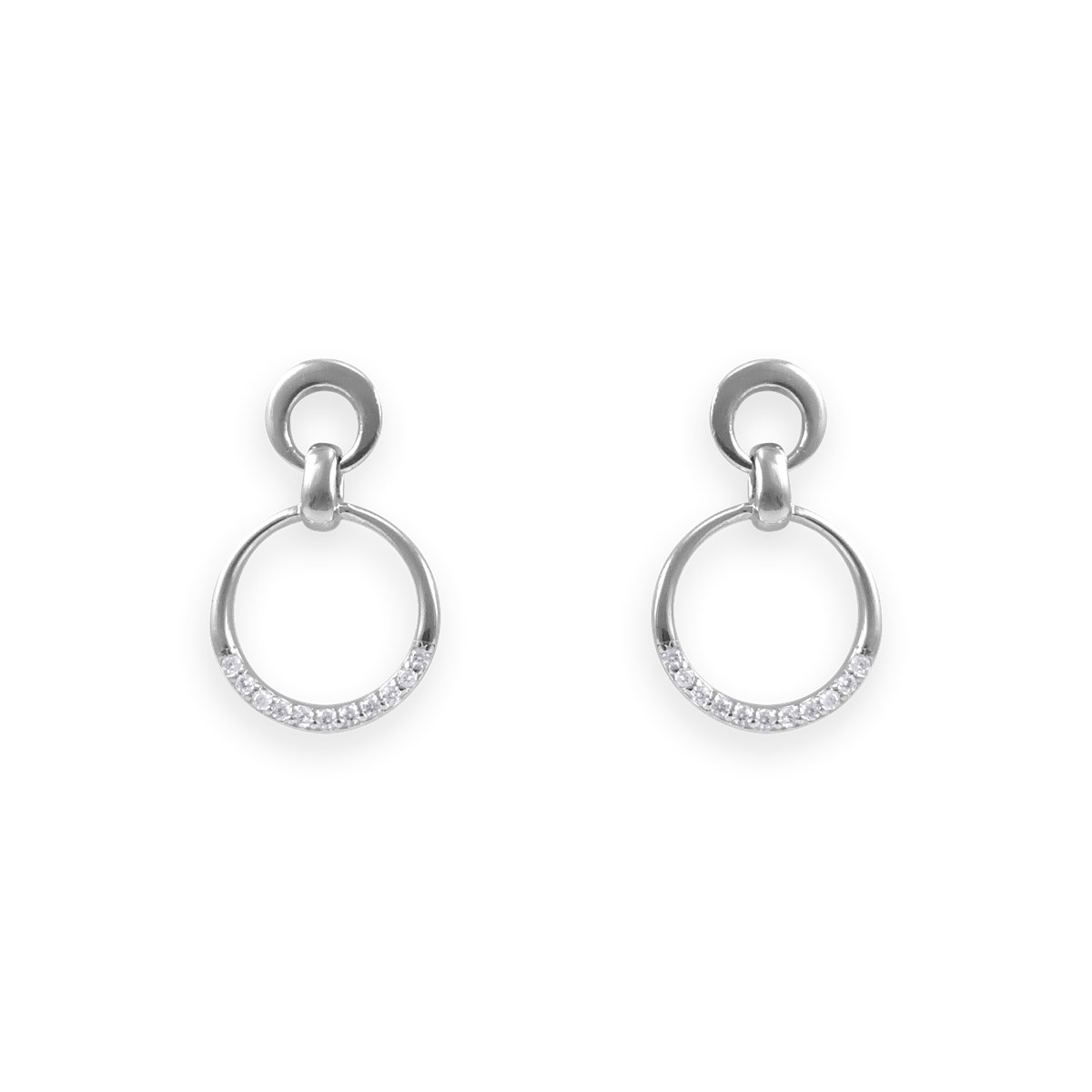 Boucles d'oreilles en argent 925 rhodié avec oxydes de zirconium