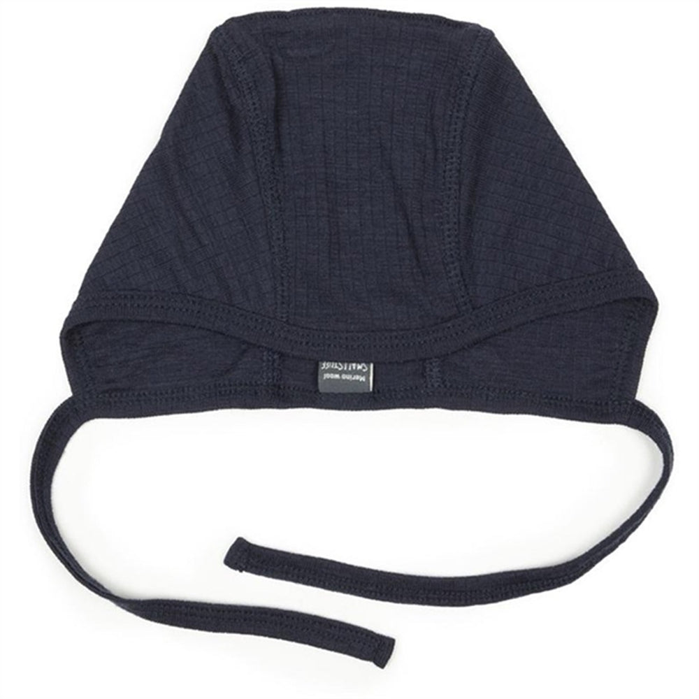 Uld Drop Needle Baby Hjelm Navy