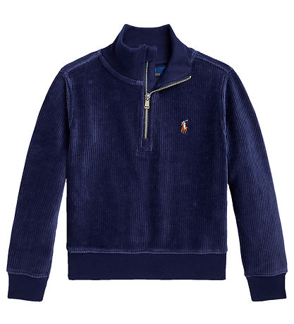 Polo Ralph Lauren Bluse - Fløjl - Navy m. Lynl?s