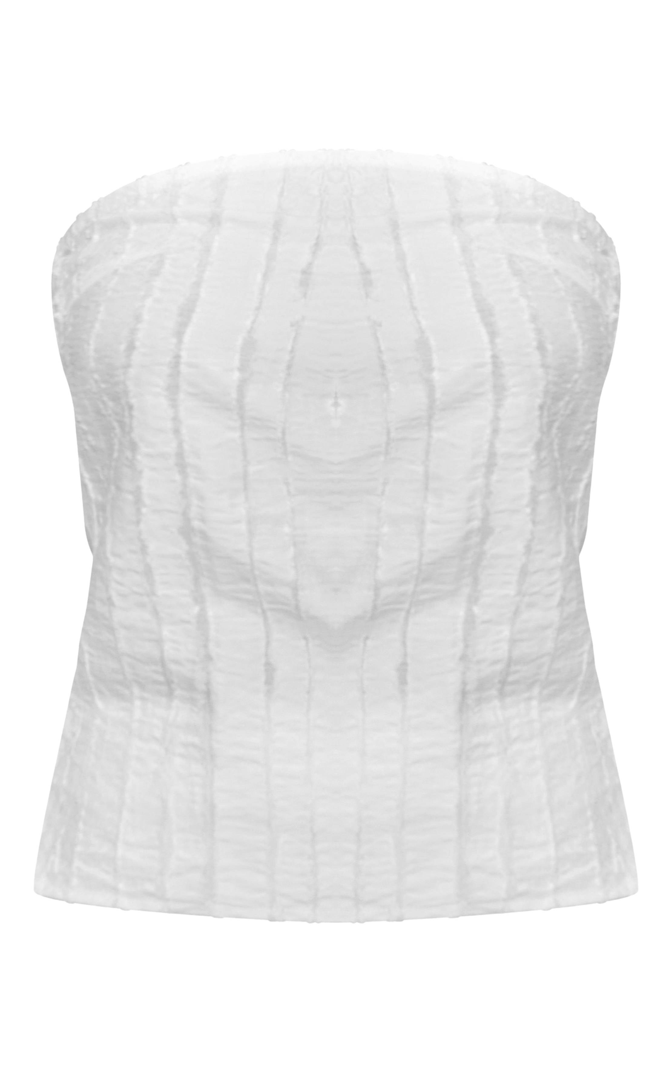 Blanc Jupe Longue Mi-haute Texturée À Bords Effilochés