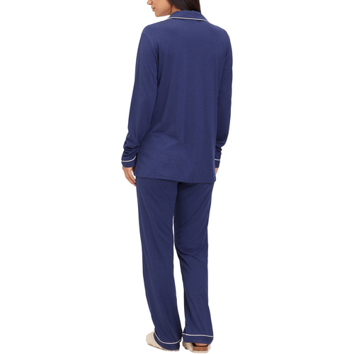 Lascana - Classic Pijama ropa interior pantalón camisa manga larga Azul