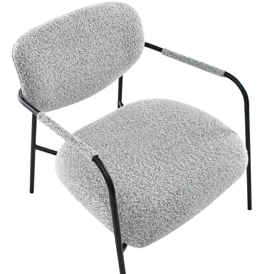 AUSVIKA - Fauteuil - Zwart/Wit - Polyester