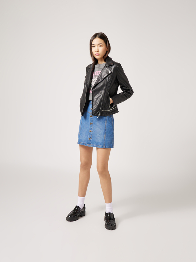 Blouson court en cuir