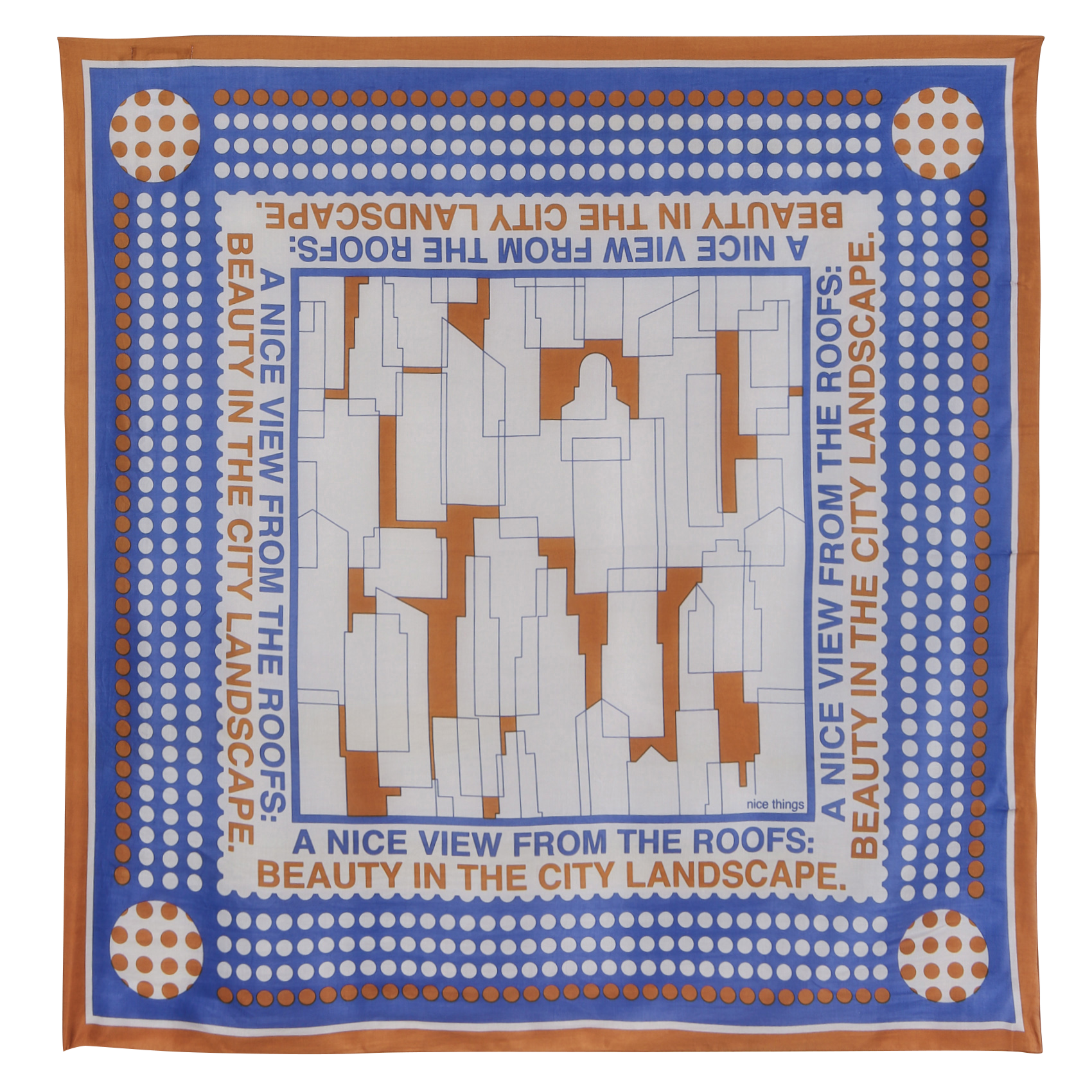 Foulard imprimé | Bleu