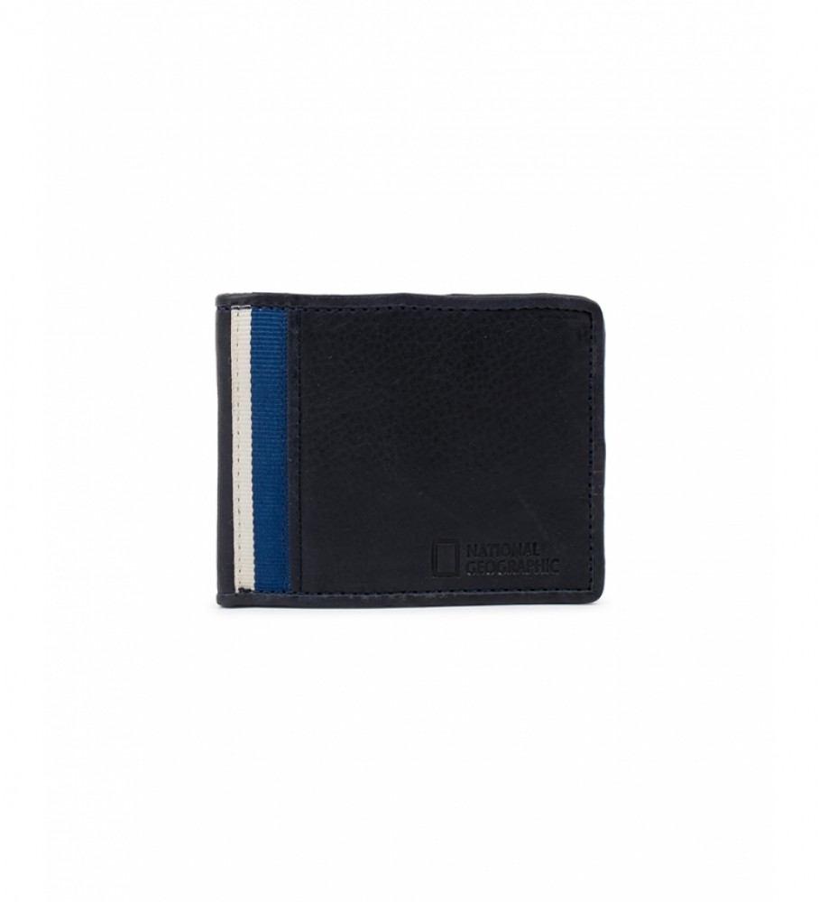Carteira National Geographic Wind em couro azul - 2x11x9cm