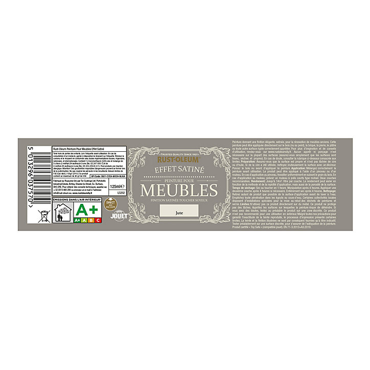 Peinture pour meubles Rust-Oleum jute effet poudré satin 125ml
