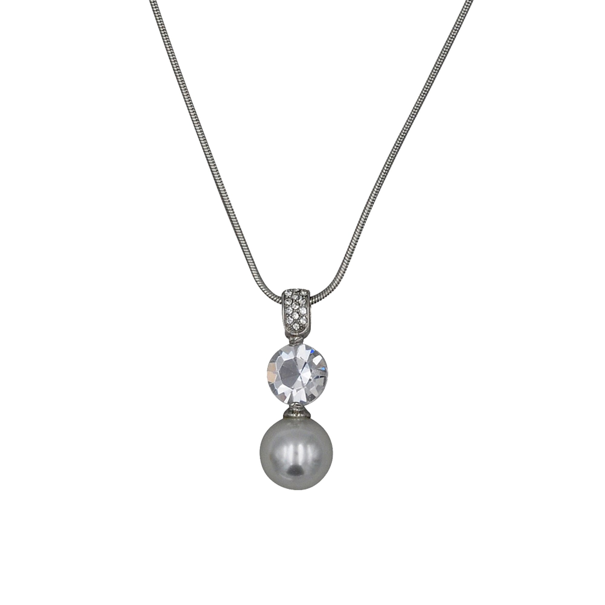 Steuer Modeschmuck Anhänger mit Kette Perlanhänger mit Kristallstein an Kette