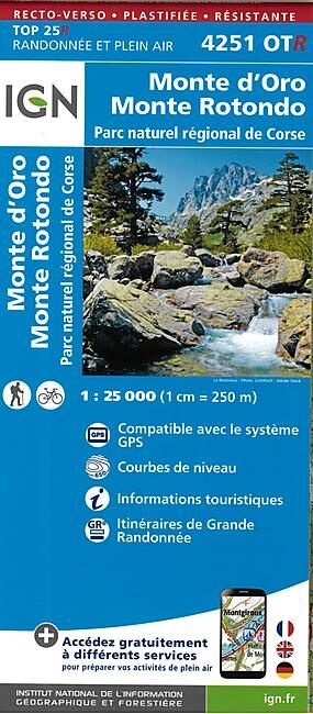 IGN - TOP25R 4251OTR MONTE D'ORO 1 25 000