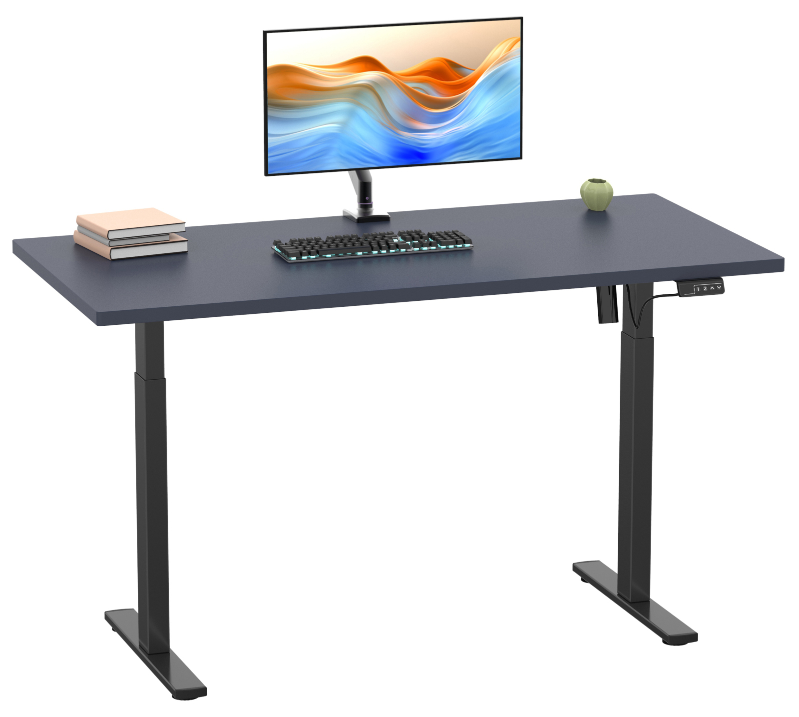 Schreibtisch - anthrazit-schwarz - 160 cm - höhenverstellbar