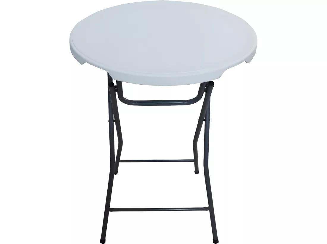 Table haute pliante en plastique Ø 80 cm 