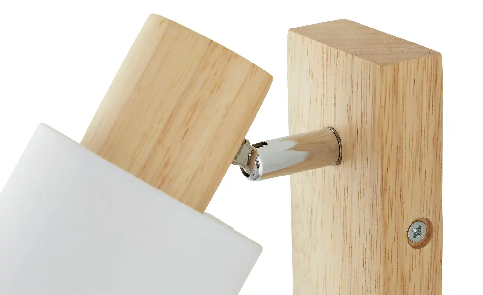 KHG Wandstrahler, 1-flammig, Holz/Stoffschirm weiß
