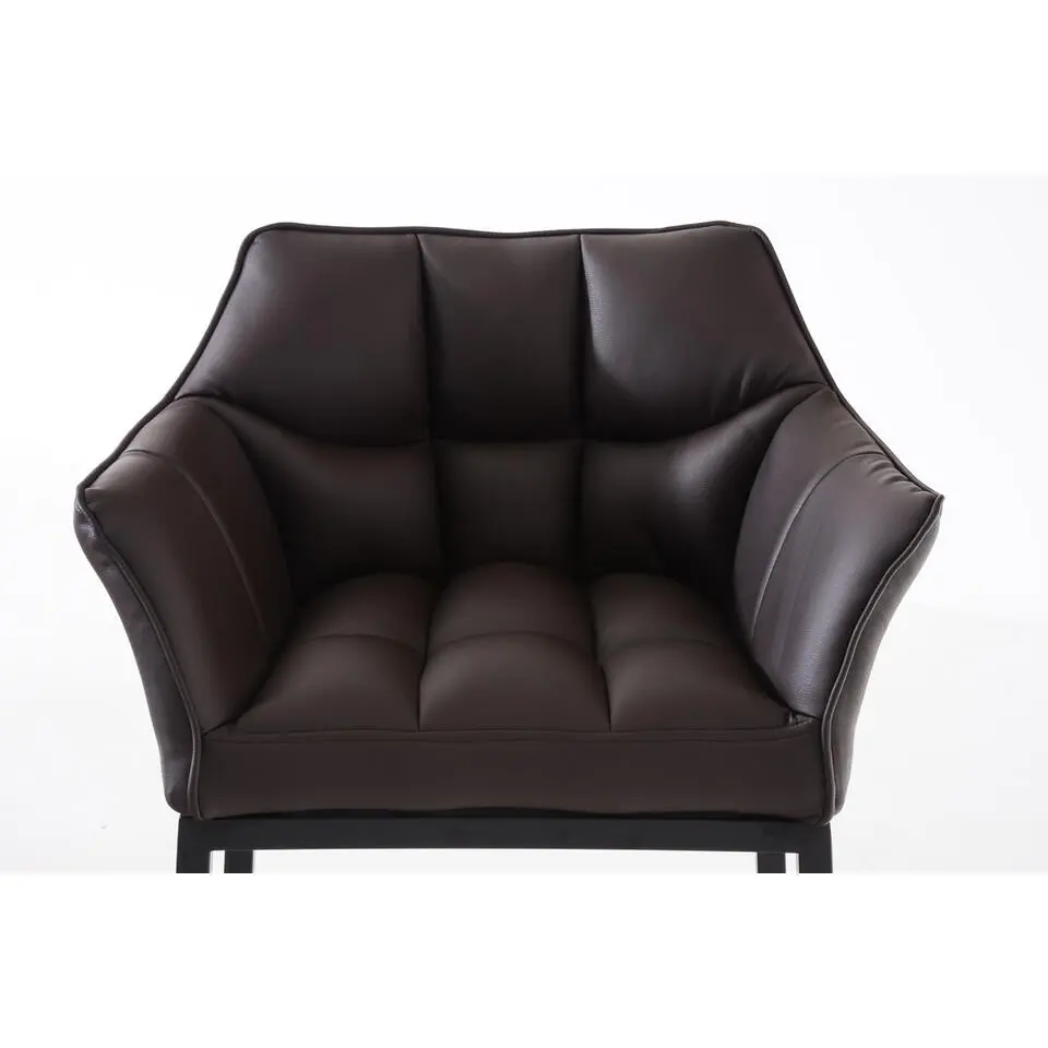 CLP Barkruk Damaso zwart Frame - Kunstleer - bruin