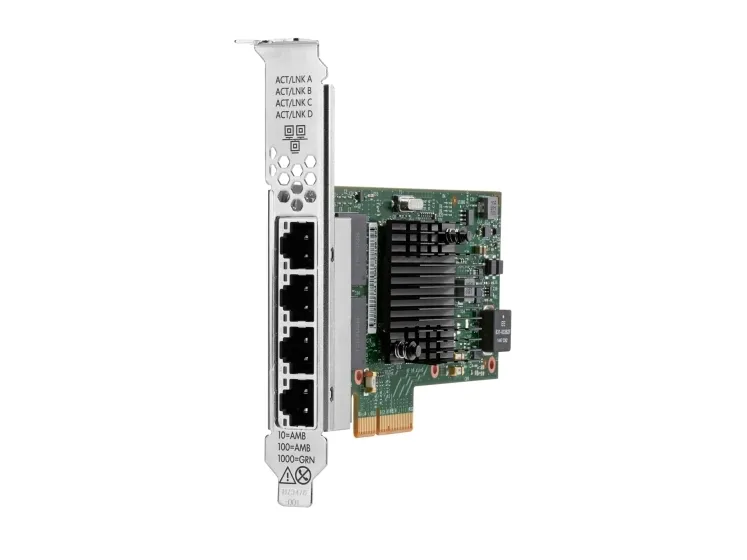 HPE I350-T4 - Netværksadapter - PCIe 2.0 x4 - Gigabit Ethernet x 4 - for ProLiant DL20 Gen10, DL325 Gen10, DL360 Gen10, DL380 Gen10, ML30 Gen10, XL220n Gen10
