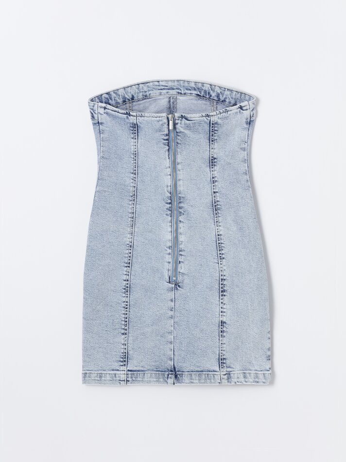 Vestido curto jeans - Azul