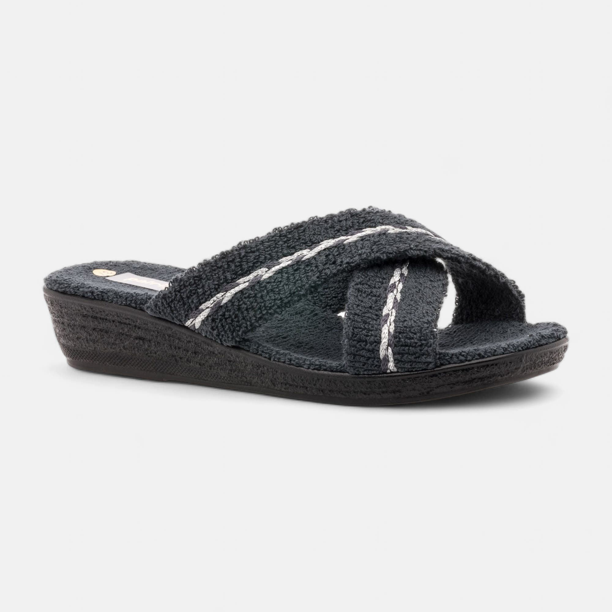 Pantoufles mules Femme gris foncé