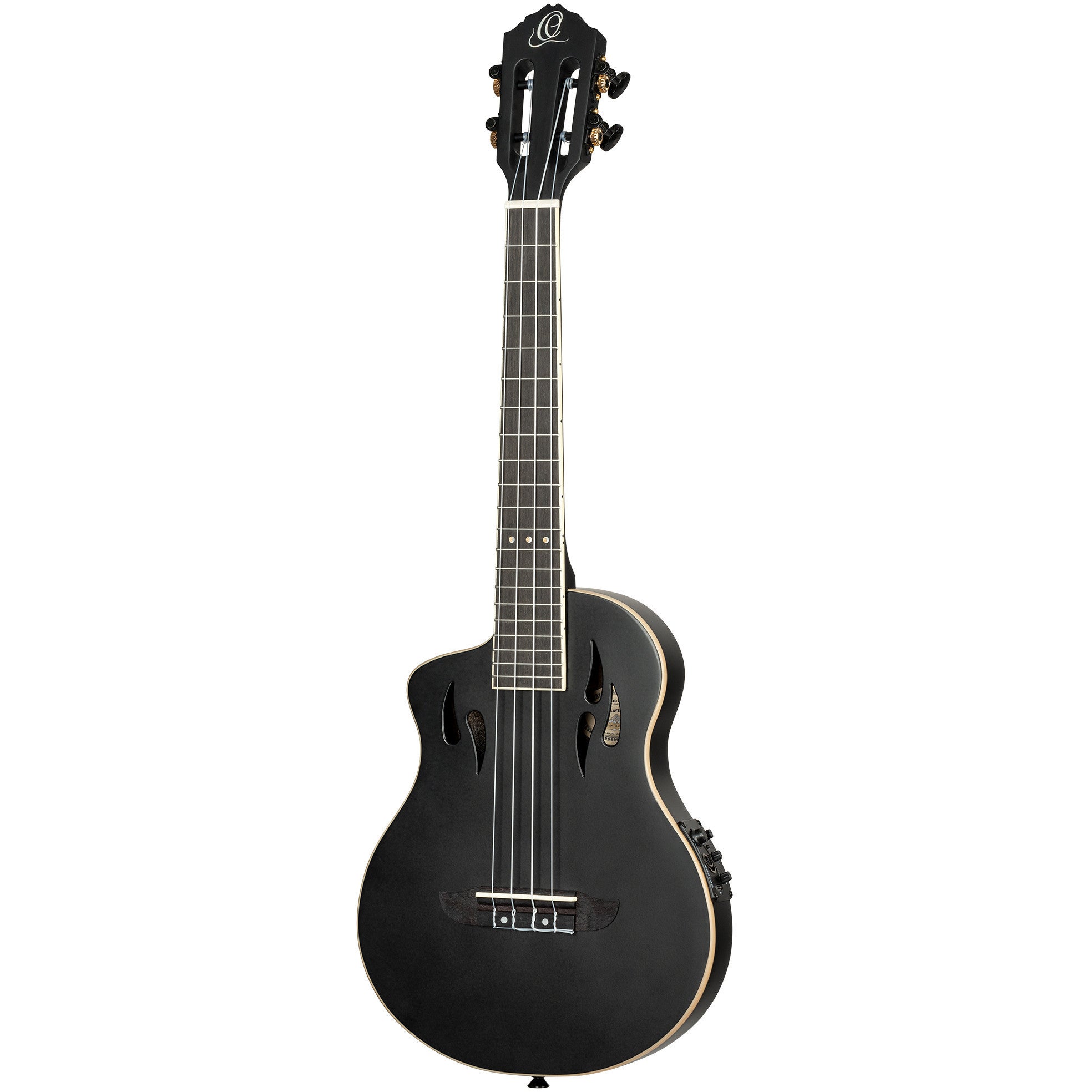 Ortega TourPlayer Series RTPS-U-SBK-L linkshandige elektrische tenor ukelele met gigbag