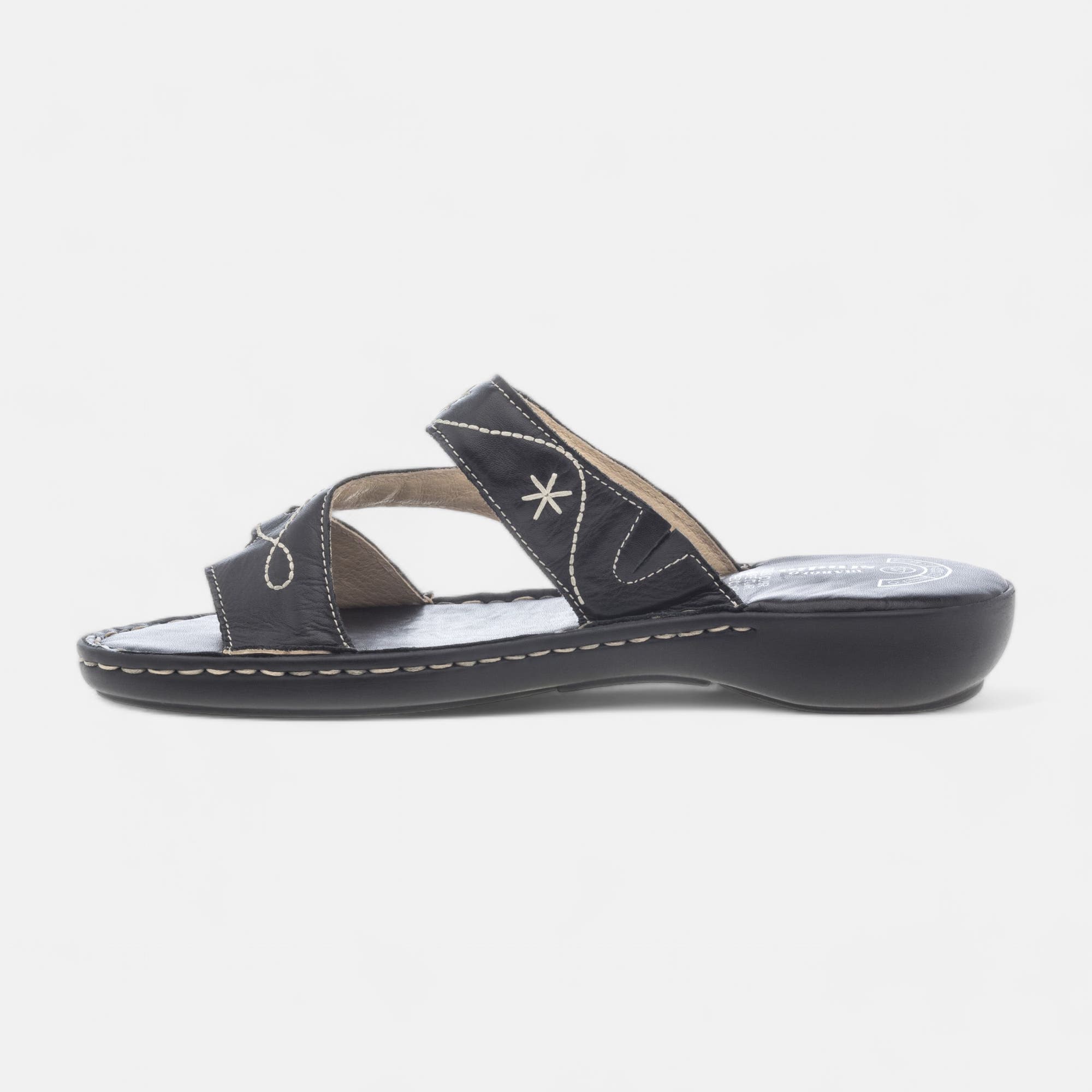 Entre-doigts Femme en cuir noir