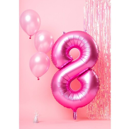 Cijferballon acht - metallic matroze - 86 cm