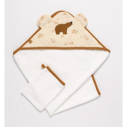 Cape de bain et gant Orsino - Beige - SAUTHON Baby déco