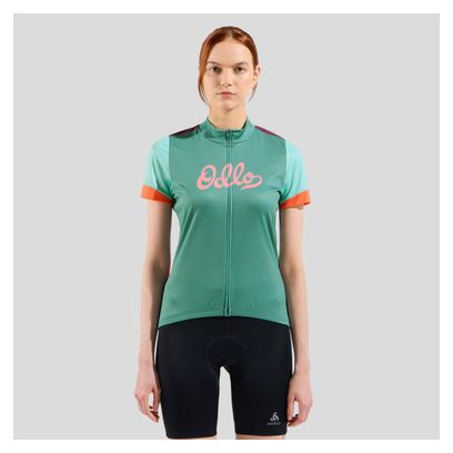 Maillot Manches Courtes Femme Odlo Heritage Essentials Vert/Multi