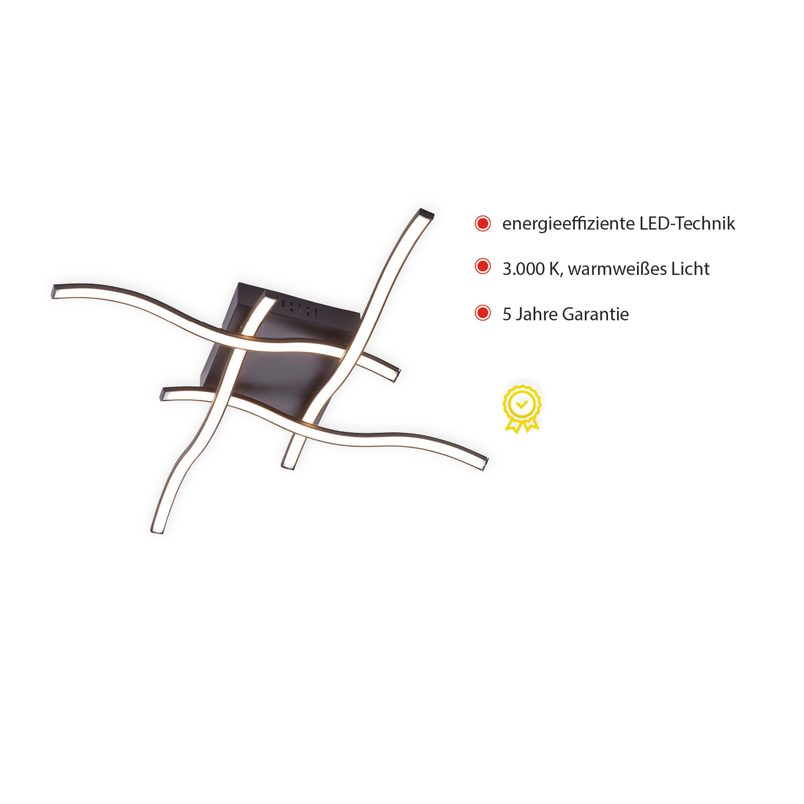 LED-Deckenleuchte - schwarz - 55 cm