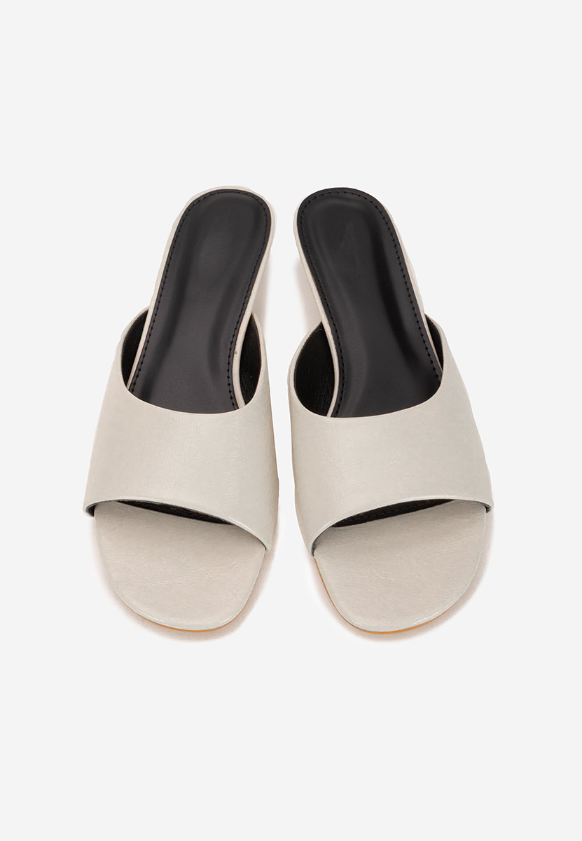 Mules à petit talon beige Afelia