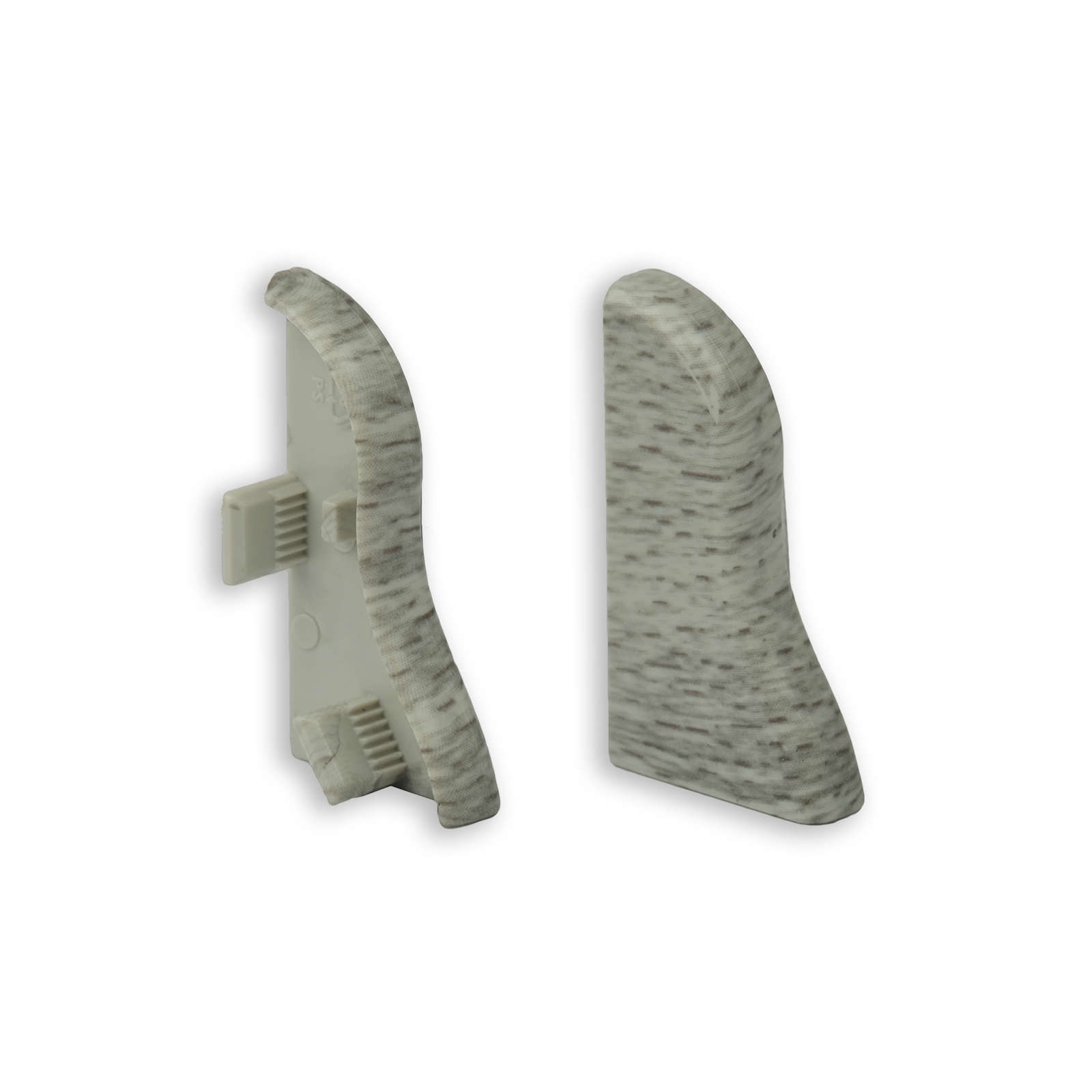 profitan 2er-Set Endkappen - Buche grau - für Sockelleisten: 40 mm hoch