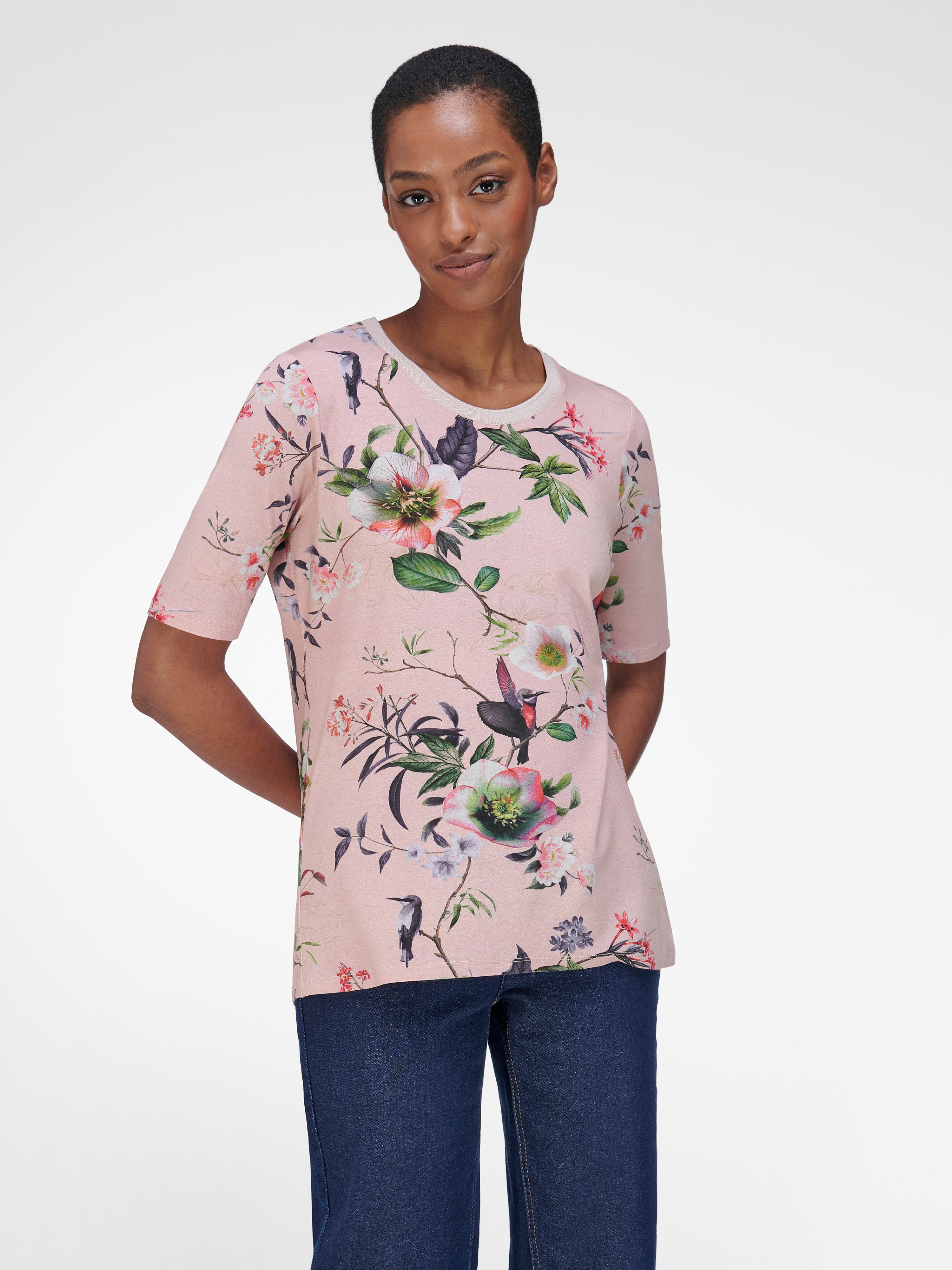 Rundhals-Shirt mit 1/2-Arm