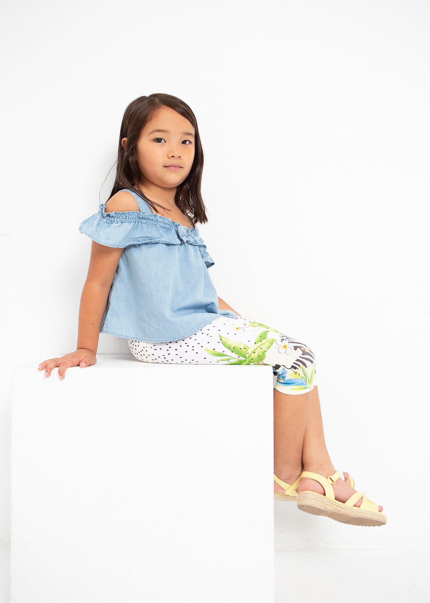 Blusa regata jeans para meninas