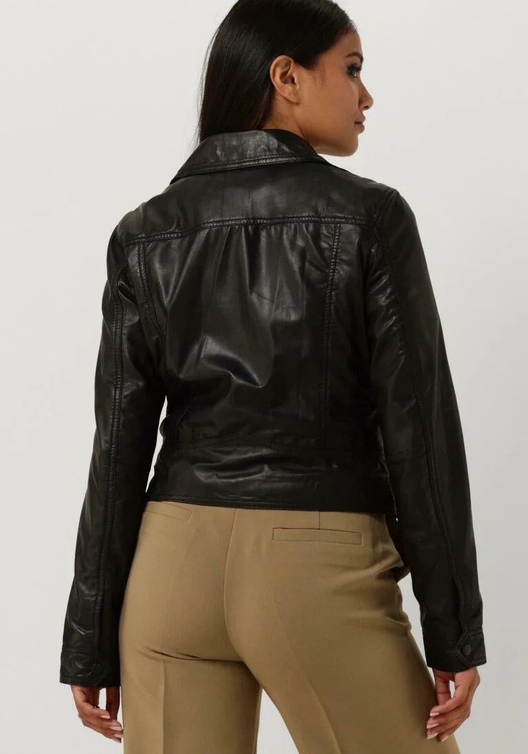 GOOSECRAFT zwarte goosecraft leren jas megan biker