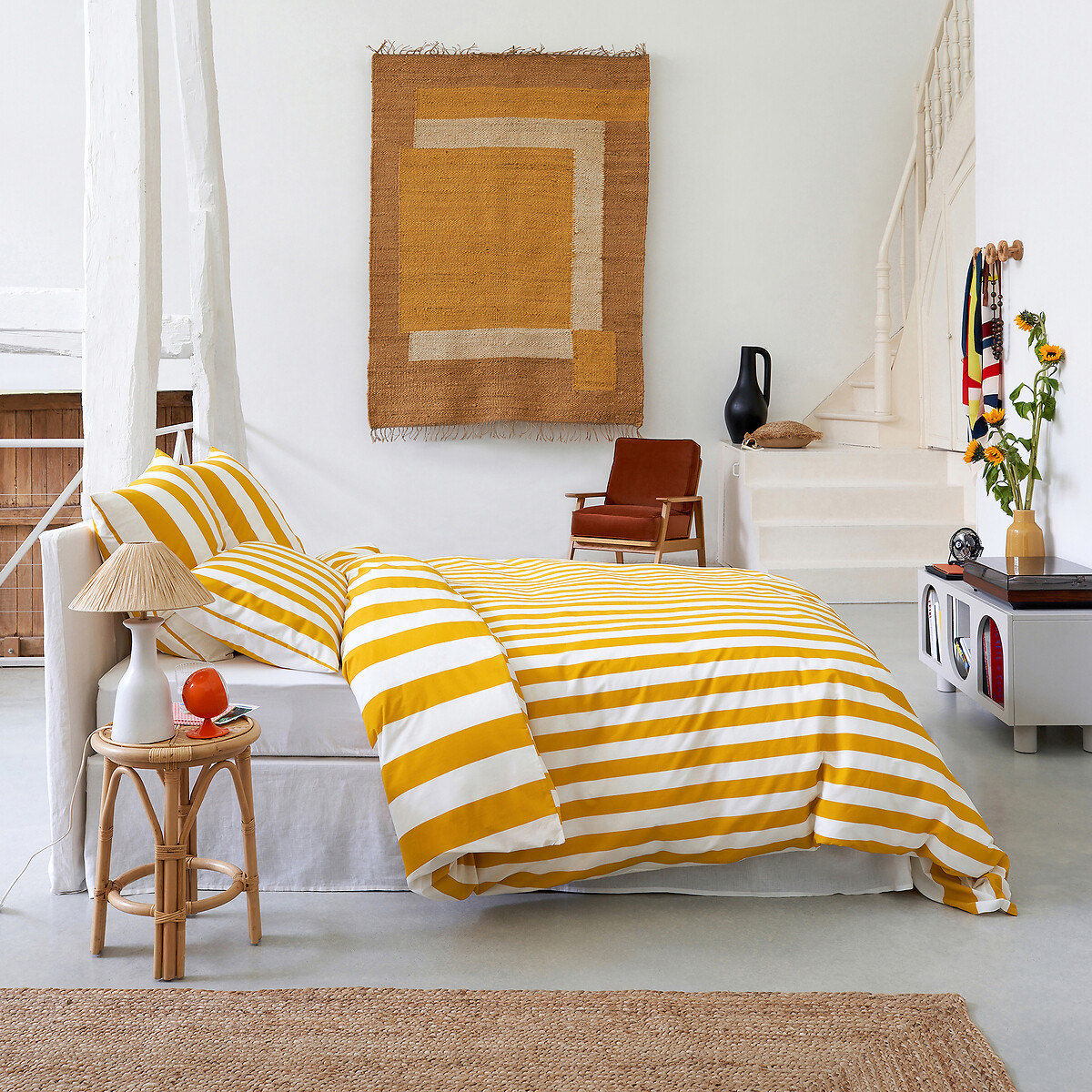 LA REDOUTE INTERIEURS<br>Borda da cama em linho lavado, Abella