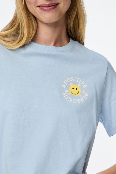 Pieces blauwe dames t-shirt