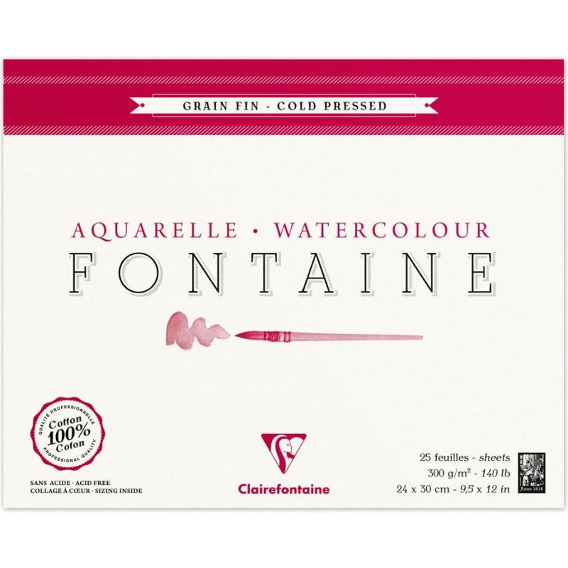 Fontaine bloc collé 4 côtés 25F 24x30cm 300g grain fin