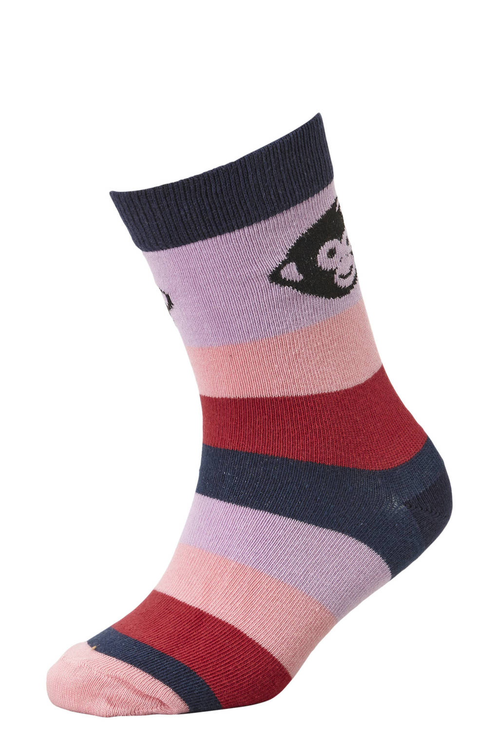 Me & My Monkey sokken met all-over print - set van 5 lichtroze/multi
