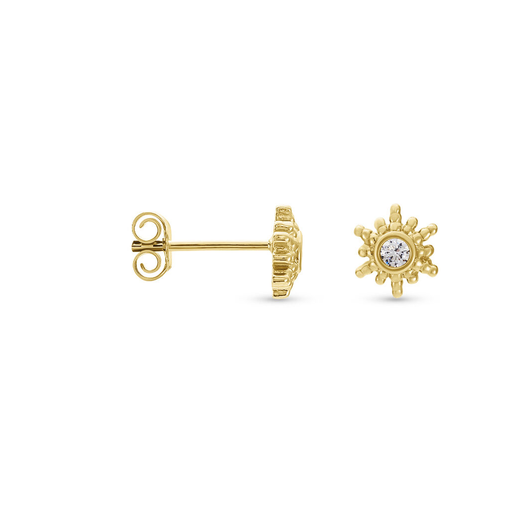 Boucles D'oreilles Puces Eirian Plaqué Or Jaune Oxyde De Zirconium