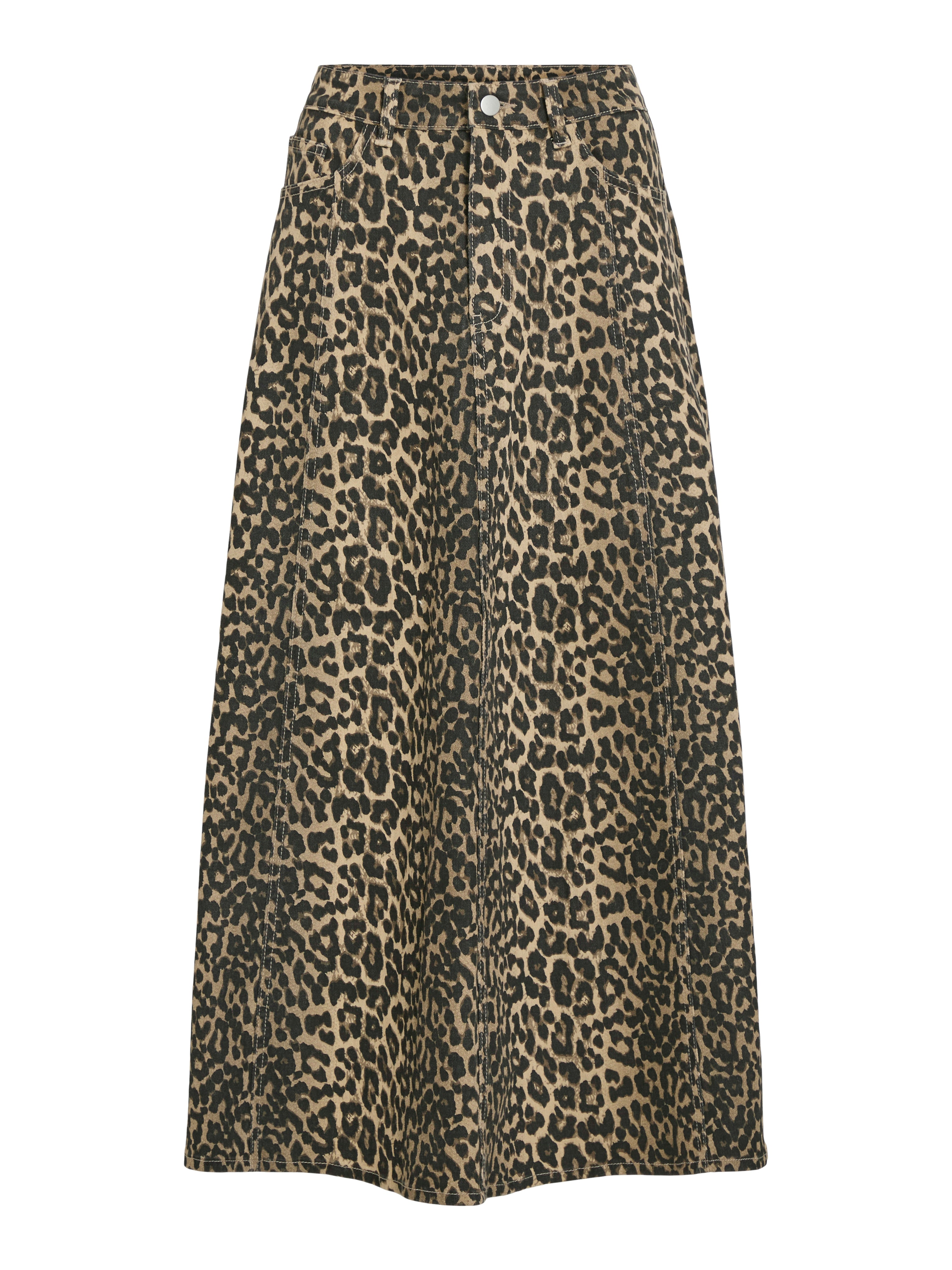 Vila  Vichia Leopard midi nederdel - Birch