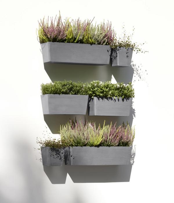 Ecopots Kunststoff-Kasten Manhattan Wall mit